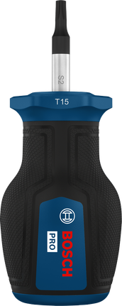 BoschPRO 短柄螺丝刀 TX15，带人体工程学手柄。