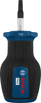 BoschPRO 短柄螺丝刀 TX20，带人体工程学手柄。