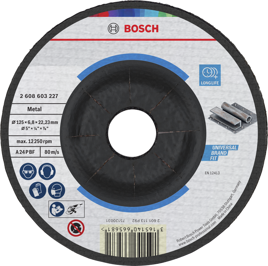 Bosch金属研磨盘 125 x 6.8 x 22.23 毫米。
