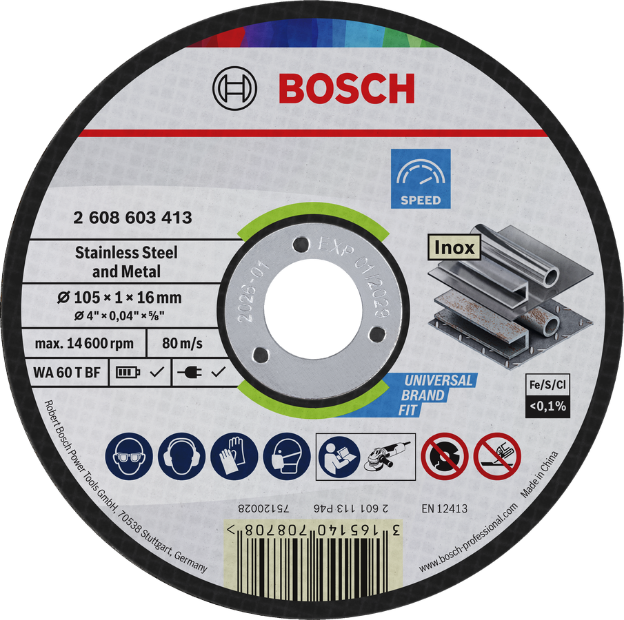 Bosch不锈钢和金属切割片 105 x 1 x 16 毫米。