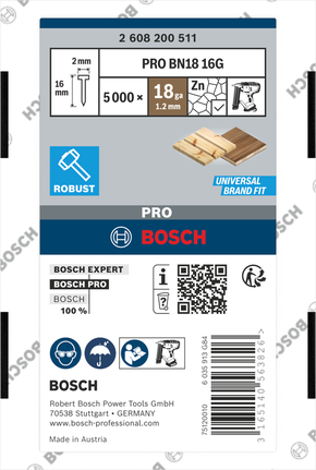 BoschPRO BN18 16G 直钉枪用钉枪钉。