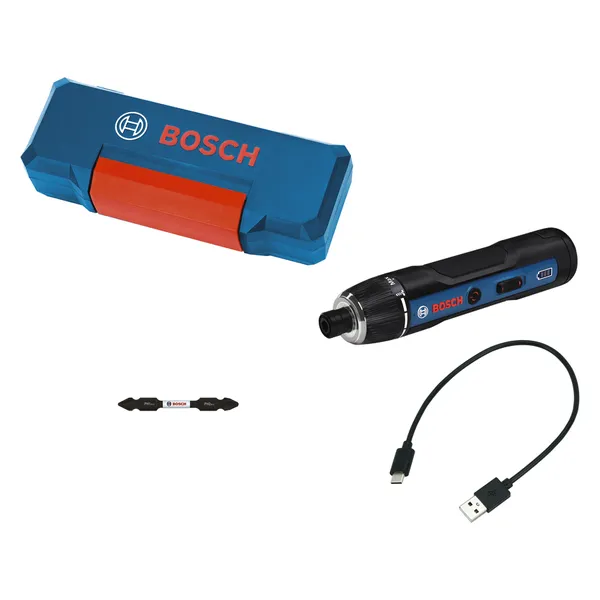 BoschGo 无绳螺丝刀套装，带 USB 数据线。