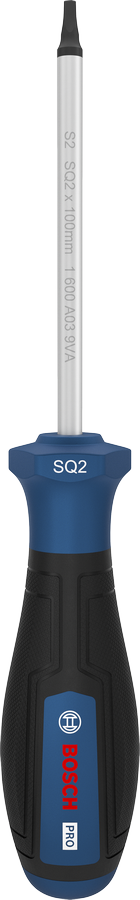 BoschPRO SQ2 x 100 毫米螺丝刀，带人体工程学手柄。