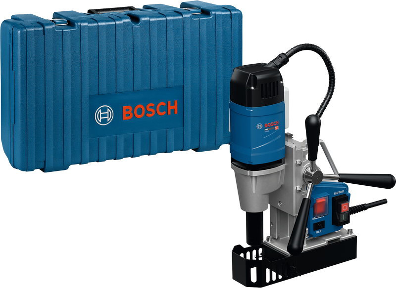 BoschGBM 38 HD 磁力钻，带工具箱。