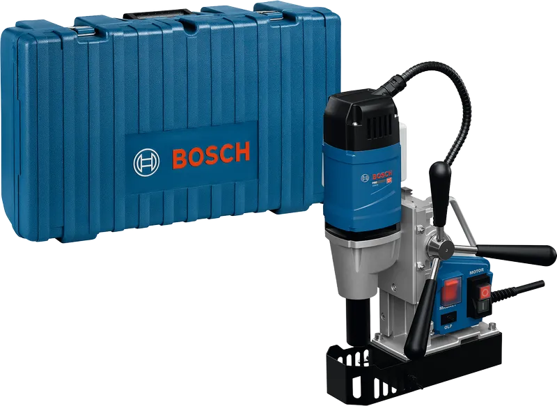 BoschGBM 38 HD 磁力钻，带工具箱。