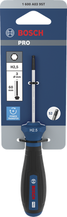 BoschPRO H2.5 x 60 毫米螺丝刀，带人体工程学手柄。