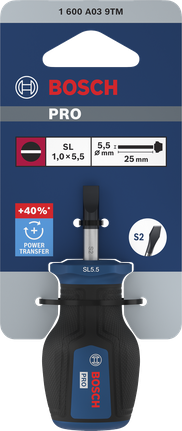 BoschPRO Stubby SL 1.0 x 5.5 x 25 毫米螺丝刀。