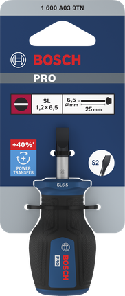 BoschPRO 短柄螺丝刀 SL 1.2 x 6.5 x 25 毫米。