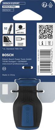 BoschPRO 短柄螺丝刀 TX15，带防滚手柄。