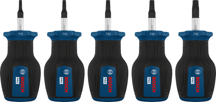 PRO专业系列梅花形短柄螺丝刀套装，5件装