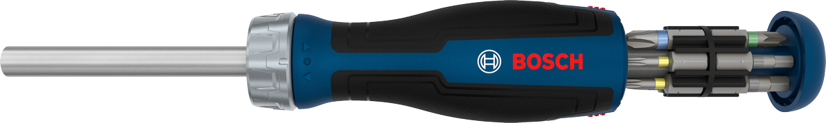 Bosch棘轮螺丝刀，配有 12 件套批头盒。