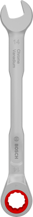 Bosch14 毫米铬钒钢棘轮组合扳手。