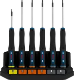 BoschPRO 精密螺丝刀套装 TX/TH/H，6 件套，带颜色编码手柄。