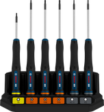 BoschPRO 精密螺丝刀套装 TX/TH/H，6 件套，带颜色编码手柄。