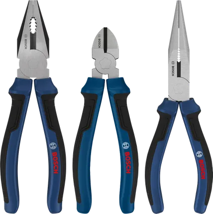 Bosch钳子套装 3 件，带多部件手柄。