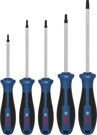BoschTX 螺丝刀套装 5 件，铬钒钢杆。