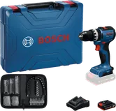 BoschGSB 18V-52 无绳电钻套装，带工具箱和配件。
