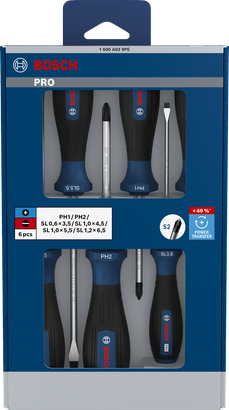 PRO 专业系列十字/一字螺丝刀套装，6 件装