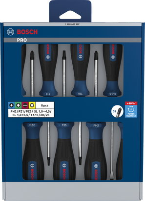 PRO专业系列十字/米字/一字/梅花形螺丝刀套装，6件装
