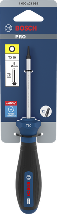 BoschPRO 螺丝刀 TX10 x 75 毫米，带人体工程学手柄。