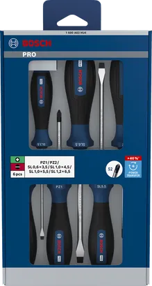 PRO专业系列米字/一字形螺丝刀套装，6件装