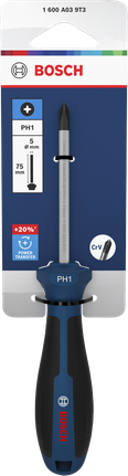 BoschPH1 x 75 毫米螺丝刀，带人体工程学手柄。