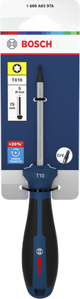 BoschTX10 x 75 毫米螺丝刀，带人体工程学手柄。
