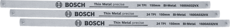 Bosch150 毫米双金属钢锯条 24 TPI，适用于薄金属。