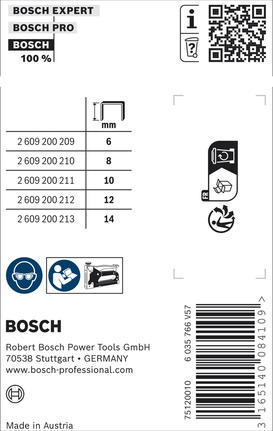 Bosch细线订书钉 53/8 型，适用于订书机。