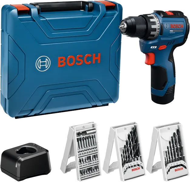 Bosch电钻套装及配件。