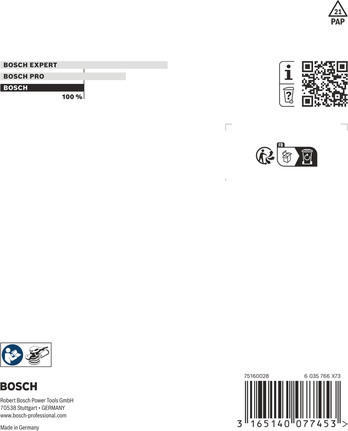 Bosch号砂纸垫 125 毫米，带 8 孔穿孔。