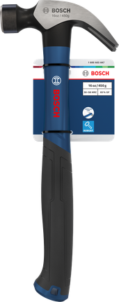 Bosch16盎司弯头羊角锤，碳钢锤头。