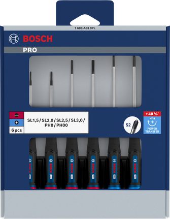 BoschPRO 精密螺丝刀套装 PH/SL，带 S2 轴。
