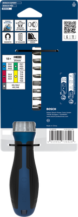 Bosch棘轮螺丝刀套装，含18个批头。