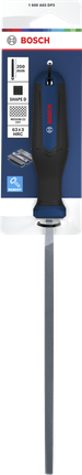 Bosch方形锉刀 200 毫米 D 型，用于金属加工。