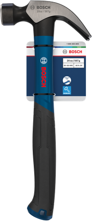 Bosch羊角锤，20盎司，弯曲碳钢锤头。