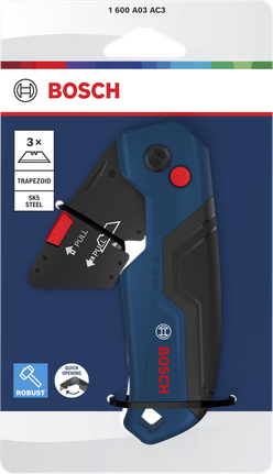 Bosch折叠刀，SK5钢刀片，快速开合。