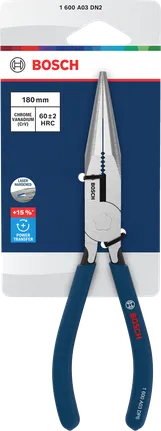 Bosch180 毫米长嘴钳，带浸胶防滑手柄。