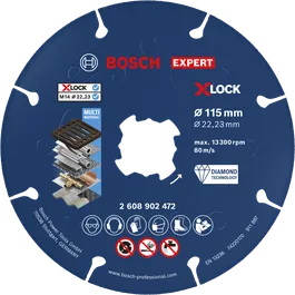 BoschEXPERT 金属金刚石切割片 X-LOCK 115 毫米。