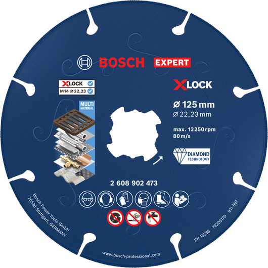 BoschEXPERT 金属金刚石切割片 X-LOCK 125 毫米。