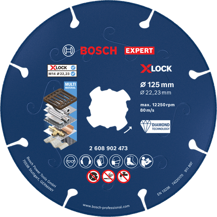 BoschEXPERT 金属金刚石切割片 X-LOCK 125 毫米。