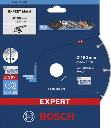 BoschEXPERT 金属金刚石切割片 180 毫米。