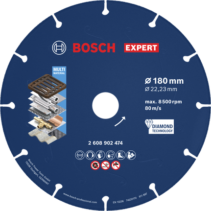 BoschEXPERT 金属金刚石切割片 180 毫米。