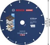 BoschEXPERT 金属金刚石切割片 230 毫米。
