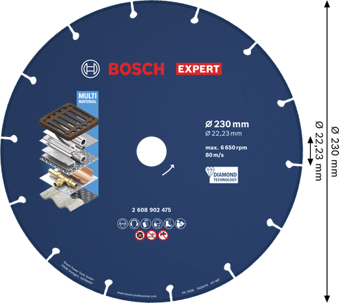 BoschEXPERT 金属金刚石切割片 230 毫米。