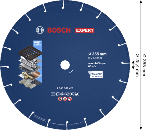 BoschEXPERT 金属金刚石切割片 355mm。