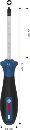 BoschPRO PZ1 x 75 毫米螺丝刀，带人体工程学手柄。