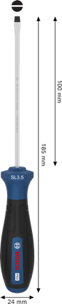 BoschPRO SL 螺丝刀 0.6 x 3.5 x 100 毫米，带人体工程学手柄。