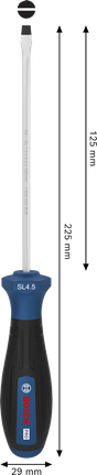 BoschPRO SL 螺丝刀 1.0 x 4.5 x 125 毫米，带人体工程学手柄。