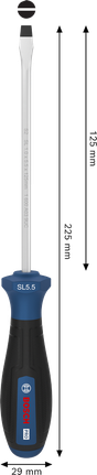 BoschPRO SL 螺丝刀 1.0 x 5.5 x 125 毫米，带人体工程学手柄。